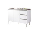 Ver imagem 3 de Balcão Para Pia De 1,20 Mt Recife 3 Gavetas Branco