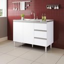 Ver imagem 1 de Balcão Para Pia De 1,20 Mt Recife 3 Gavetas Branco