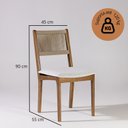 Ver imagem 3 de Kit 2 Cadeiras de Jantar sem Braços Tune Bege/Verniz Mel/Corda Areia/Tecido Gelo