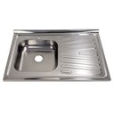 Ver imagem 1 de Pia Inox Fabrinox PSD800E 80x52cm, cuba esquerda e furo para torneira