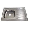 Pia Inox Fabrinox PSD800E 80x52cm, cuba esquerda e furo para torneira - 1