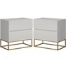 Combo Luxo 2 Mesas de Cabeceira Eros Pés em Ferro 45cm - 1