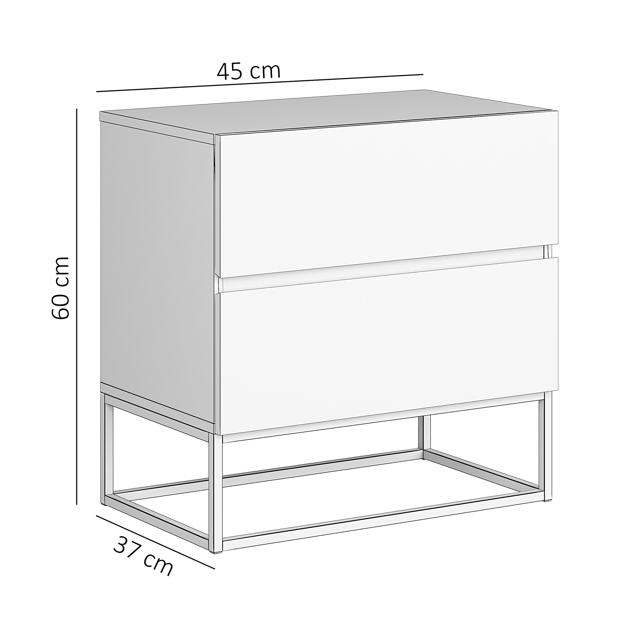 Combo Luxo 2 Mesas de Cabeceira Eros Pés em Ferro 45cm - 3