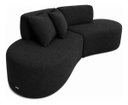 Ver imagem 2 de Sofá Curvo Orgânico Virginia 300cm Luxo Sala Boucle: Preto