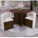 Ver imagem 1 de Conjunto Sala de Jantar Mesa Redonda 4 Cadeiras Estofadas Tiffany Kappesberg