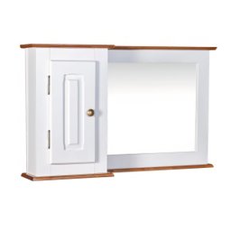 Gabinete para Banheiro 2 Portas com Espelheira Dália 3058 -branco/imbuia Glazer - 5