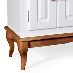 Gabinete para Banheiro 2 Portas com Espelheira Dália 3058 -branco/imbuia Glazer - 4