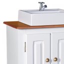 Ver imagem 3 de Gabinete para Banheiro 2 Portas com Espelheira Dália 3058 -branco/imbuia Glazer