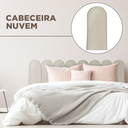 Ver imagem 3 de Cabeceira Casal Design Nuvem 45cm 7 Placas em Suede Macio:branco