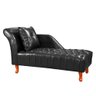 Divã Chesterfield Anna Recamier 160cm Via Encanto Courano Preto Lado Esquerdo - 1