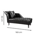 Ver imagem 2 de Divã Chesterfield Anna Recamier 160cm Via Encanto Courano Preto Lado Esquerdo