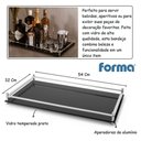 Ver imagem 3 de Bandeja Decorativa Aparador de Vidro Preto Grande 54x32 Bar
