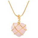 Ver imagem 1 de Colar de Coração Rosa Cristal Opala Colares de Castelo de Diamante Colar de Opala de Coração de Quar