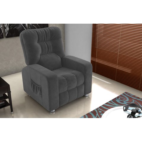 Poltrona Reclínavel Mx7 Azera Veludo Cinza E425 - Matrix