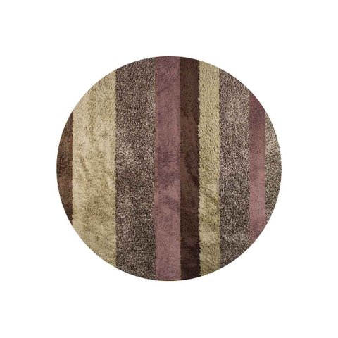 Tapete Redondo 2,00m Quarto Sala Escritório Pelo Macio.:Listrado Capuccino