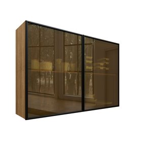 Armário Aéreo 1200 2 Portas Vidro Art 6003 Freijo Abs Preto
