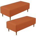 Ver imagem 1 de Kit 02 Puffs Decorativos Sala de Estar Bali W01 Pés Palito 120x50cm Tecido Terracota - Lyam Decor