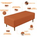 Ver imagem 4 de Kit 02 Puffs Decorativos Sala de Estar Bali W01 Pés Palito 120x50cm Tecido Terracota - Lyam Decor