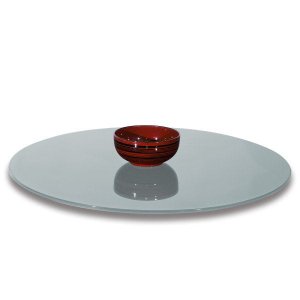 Prato Giratório Vidro Serigrafado 70cm X 8mm Off-White