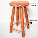 Ver imagem 2 de Banqueta Banquinho Madeira Maciça Médio Cadeira 50cm de Altura