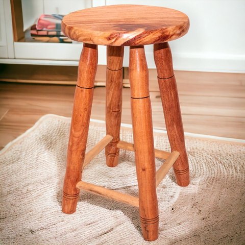 Banqueta Banquinho Madeira Maciça Médio Cadeira 50cm de Altura