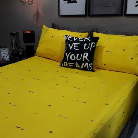 Lençol com Elástico Casal Super King 4 Pç Sonhos com Almofada