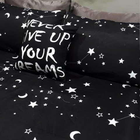Lençol com Elástico Casal King 4 Pç Star Decor com Almofada
