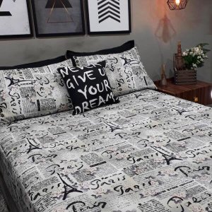 Lençol com Elástico Casal King 4 Peças Paris Decor com Almofada