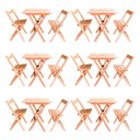 Ver imagem 1 de Kit 6 Conjuntos Mesa Dobrável para Bar e Restaurante 60x60cm com 2 Cadeiras em Madeira Maciça -