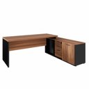 Ver imagem 3 de Mesa Escritório 1,70m Armário 1 Cx de Tomadas Pés Painel F5