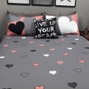 Ver imagem 2 de Lençol com Elástico Casal Super King 4 Peças Love com Almofada