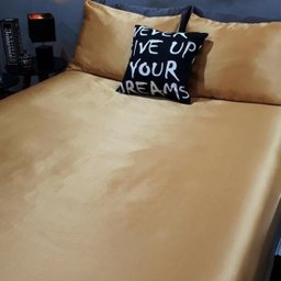 LENÇOL COM ELÁSTICO CASAL SUPER KING 4 PÇ CETIM DOURADO DECOR - 2