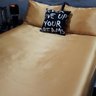 LENÇOL COM ELÁSTICO CASAL SUPER KING 4 PÇ CETIM DOURADO DECOR - 2