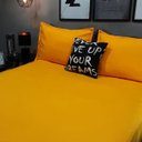 Ver imagem 1 de Lençol com Elástico Casal King 4 Peças Amarelo com Almofada Decor