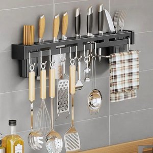 Suporte Inox Organizador para Utensílios de Cozinha 8 Ganchos