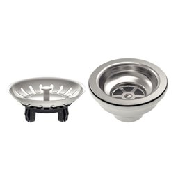 Válvula Tramontina Econômica para Pias e Cubas 4 1/2" sem Escape em Aço Inox e Polipropileno Tramont - 1