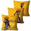 Ver imagem 1 de Kit com 3 Capas para Almofadas Decorativas Mulheres Africanas