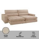 Ver imagem 3 de Sofá Aspem Linho 02 Módulos de 100m B25cm Meu Sofá Online A226 Linho Bege