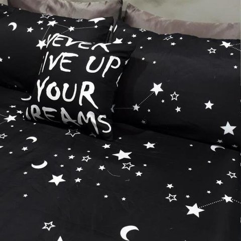 LENÇOL COM ELÁSTICO CASAL QUEEN 4 PÇ STAR DECOR COM ALMOFADA