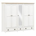 Ver imagem 1 de Guarda Roupa 5 Portas 3 Gavetas Topazio - Branco/carvalho