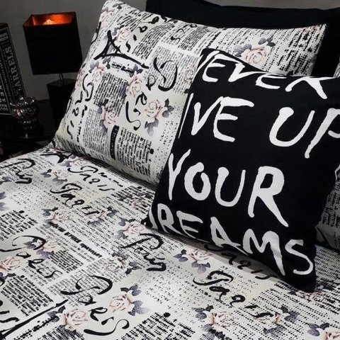 Lençol com Elástico Casal Queen 4 Peças Paris Decor com Almofada