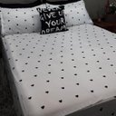 Ver imagem 3 de Lençol com Elástico Casal Queen 4 Peças Love Black com Almofada