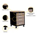 Ver imagem 3 de GAVETEIRO VOLANTE 4 GAVETAS PANDIN P25 - NATURALLE/PRETO GV04GP25