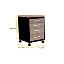 Ver imagem 2 de GAVETEIRO VOLANTE 4 GAVETAS PANDIN P25 - NATURALLE/PRETO GV04GP25