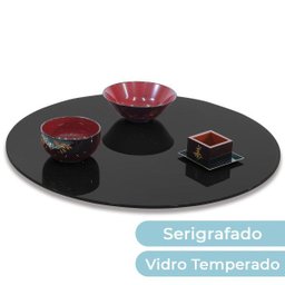 Prato Giratório Vidro Serigrafado 80cm X 8mm Preto - 3