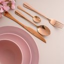 Ver imagem 3 de Conjunto com 06 Colheres para Mesa de Aço Inox Positano Rosé 18cm 1277 - Lyor