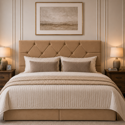 Cabeceira para Cama Casal Estofada 1,38 m Zoe Vilajo – Suede Camurça