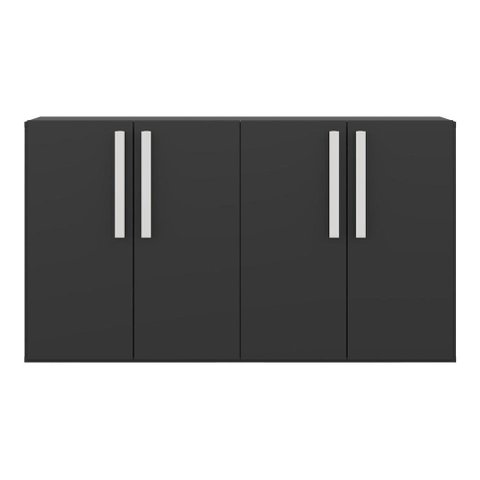 Aparador Buffet 4 portas Viena Multimóveis V3604 Preto/Branco