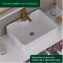 Ver imagem 3 de Conjunto para Banheiro Alice 1 Metro Suspenso com Cuba Stella - Fabribam