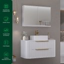 Ver imagem 4 de Conjunto para Banheiro Alice 1 Metro Suspenso com Cuba Stella - Fabribam